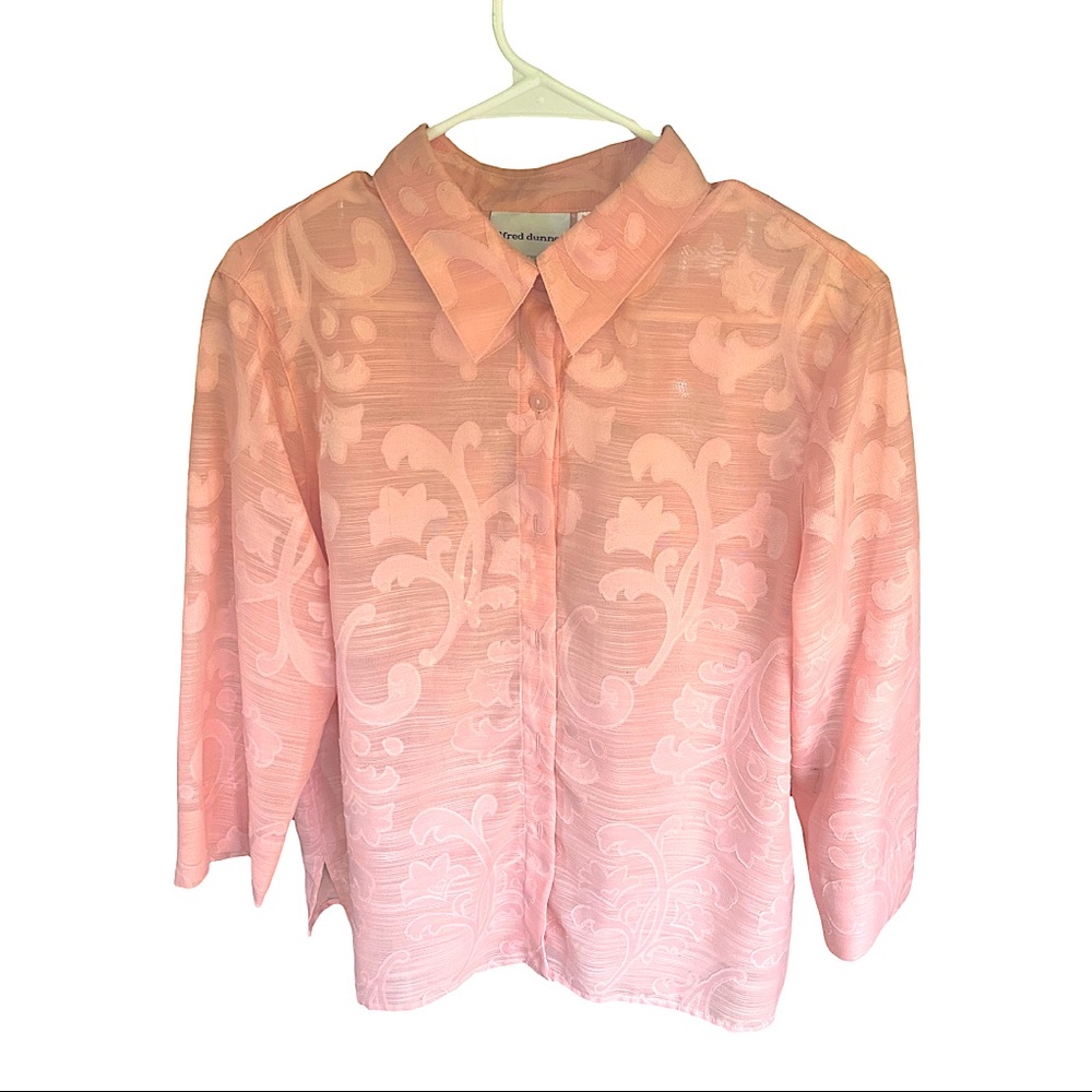 Alfred Dunner Womens 3/4 Sleeve Layered Top